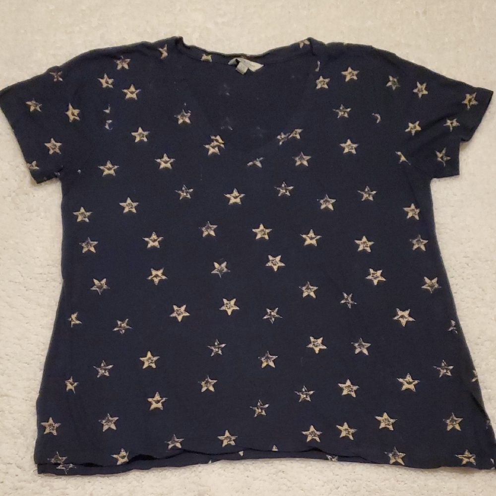 Lucky Brand Navy Star Print Tee